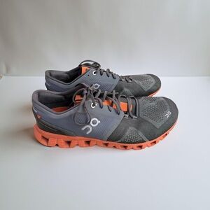 ON Running Men's Shoes in Charcoal and Tangerine